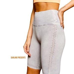 Free People Movement Good Karma Bike Shorts Women Color Ice Gray Size XS/S